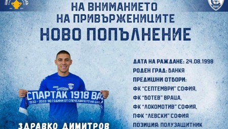 Две нови попълнения от днес ще подсилят Спартак Варна