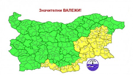 Утре във Варненско е в сила жълт код за валежи