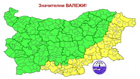 Жълт код за Варненско в събота