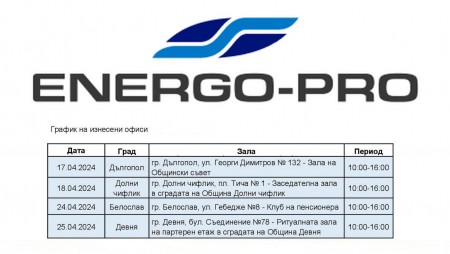 ЕНЕРГО-ПРО ще приема клиенти във Варненско в изнесени офиси