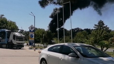 Пожар гори в района на Харамията