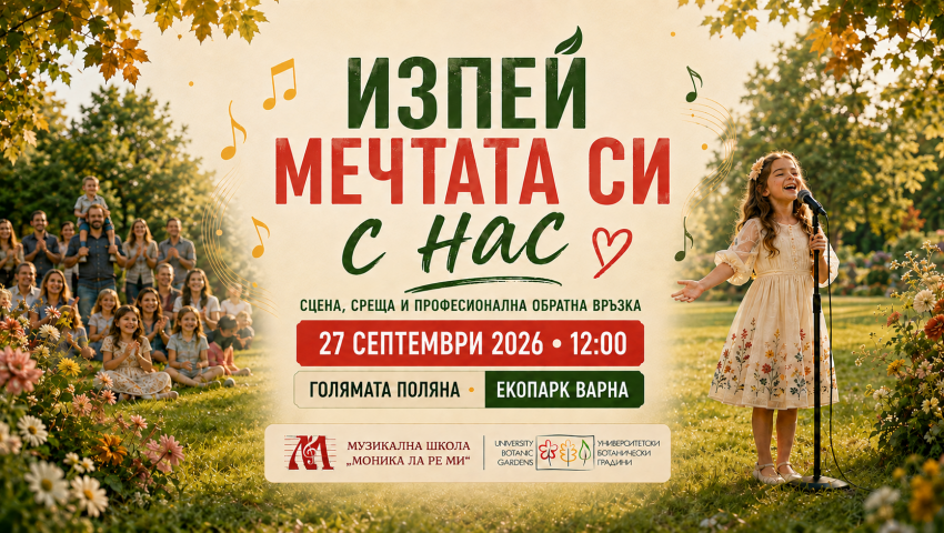 Екопарк Варна кани талантливите деца да излязат на сцена в „Изпей мечтата си с нас“